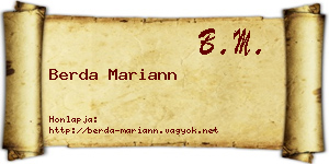 Berda Mariann névjegykártya