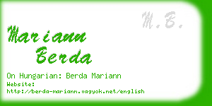 mariann berda business card